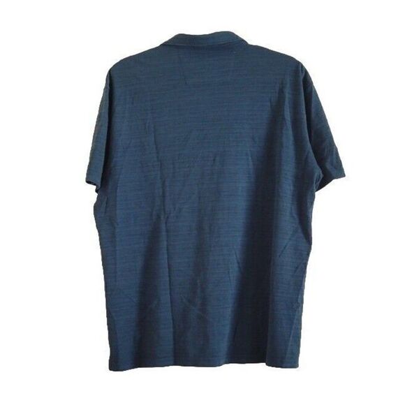 John Varvatos Golf Polo Shirt Teal Blue Textured Knit Short Sleeve Cotton L - Picture 6 of 8